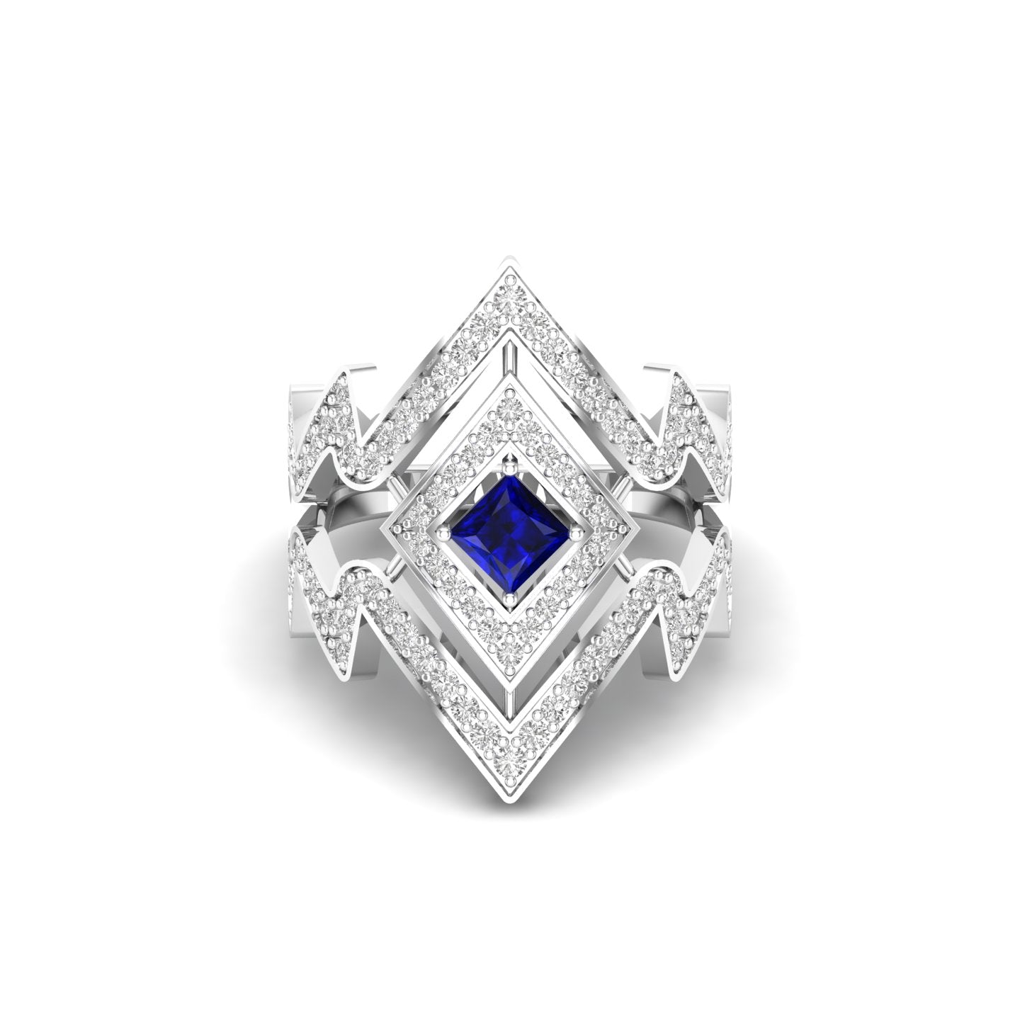 Maurya Blitz Tanzanite Cocktail Ring with Round Diamond Accents