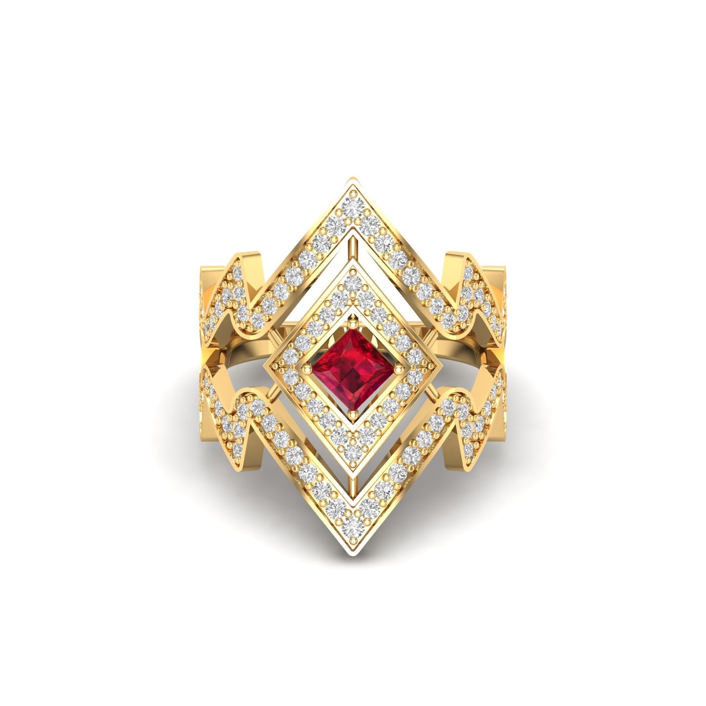Maurya Blitz Tanzanite Cocktail Ring with Round Diamond Accents