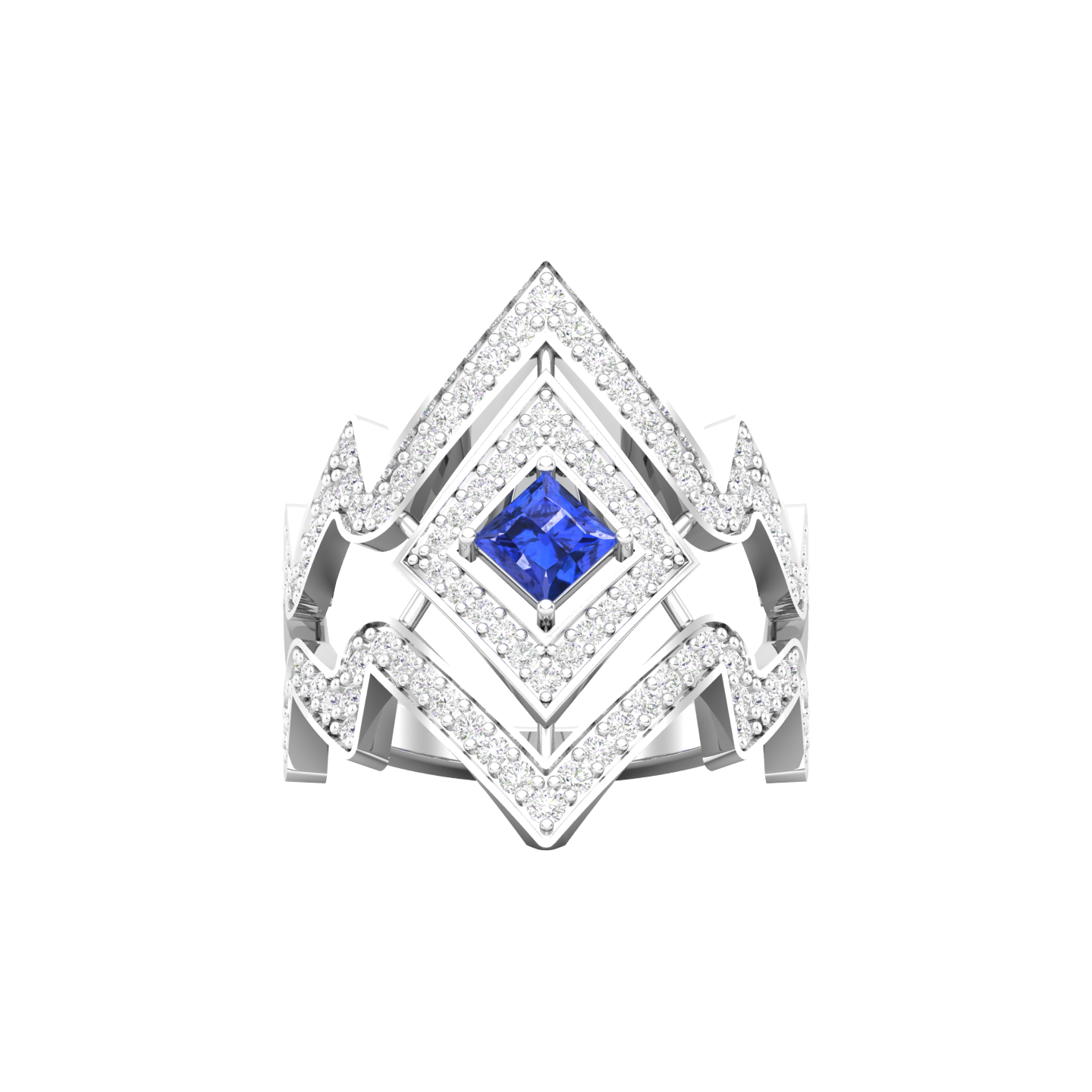 Maurya Blitz Tanzanite Cocktail Ring with Round Diamond Accents
