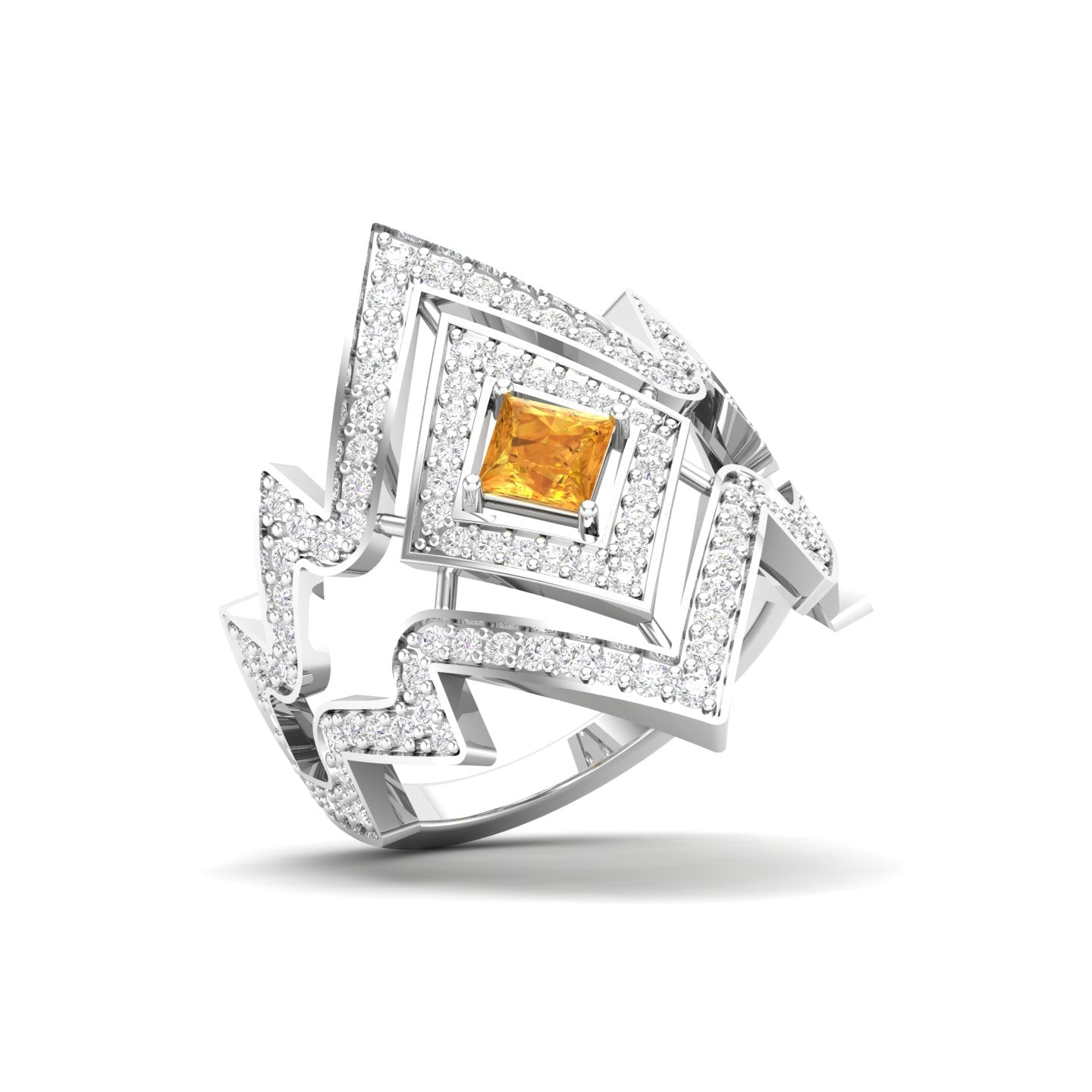Maurya Blitz Tanzanite Cocktail Ring with Round Diamond Accents