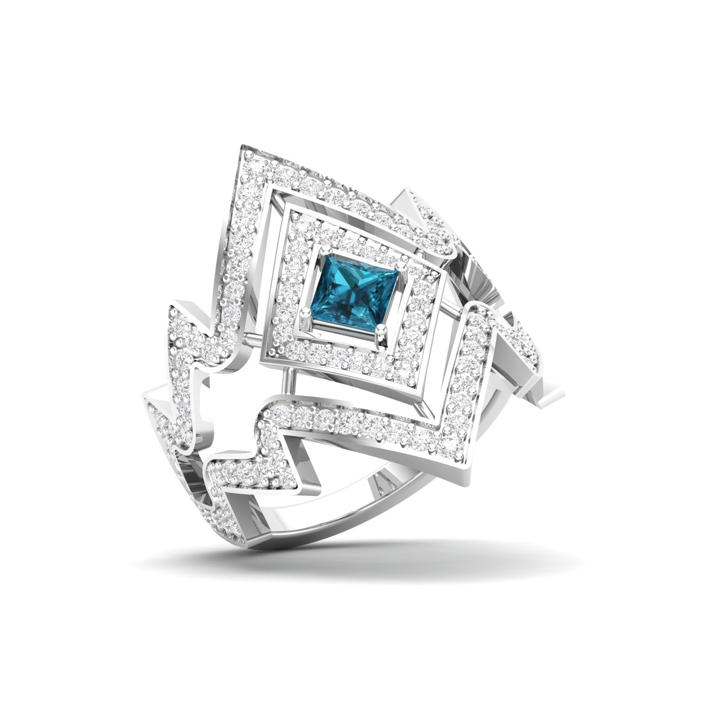 Maurya Blitz Tanzanite Cocktail Ring with Round Diamond Accents