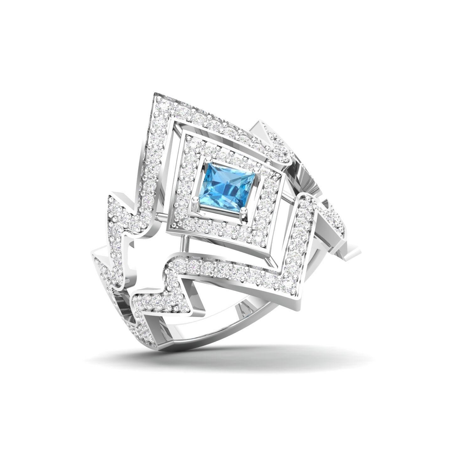 Maurya Blitz Tanzanite Cocktail Ring with Round Diamond Accents
