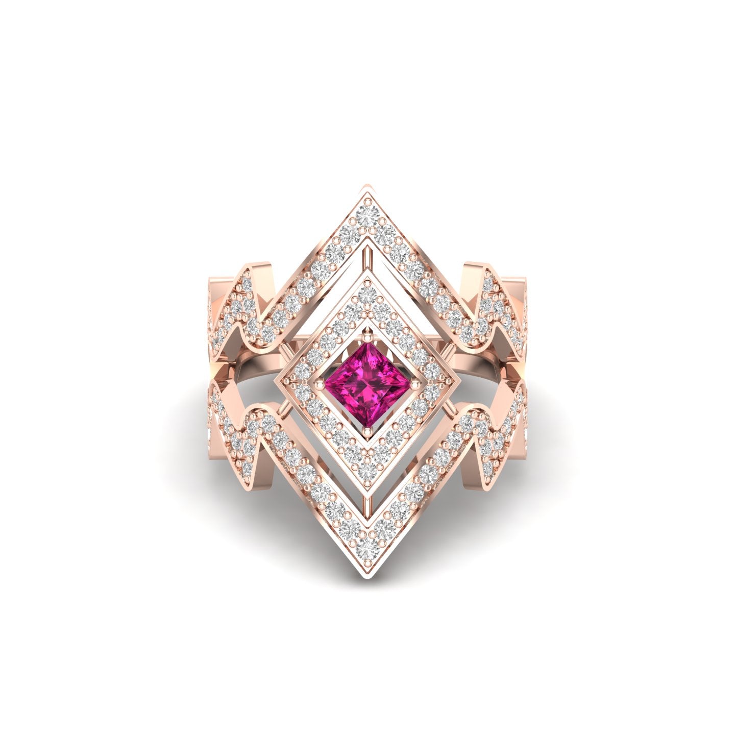Maurya Blitz Tanzanite Cocktail Ring with Round Diamond Accents