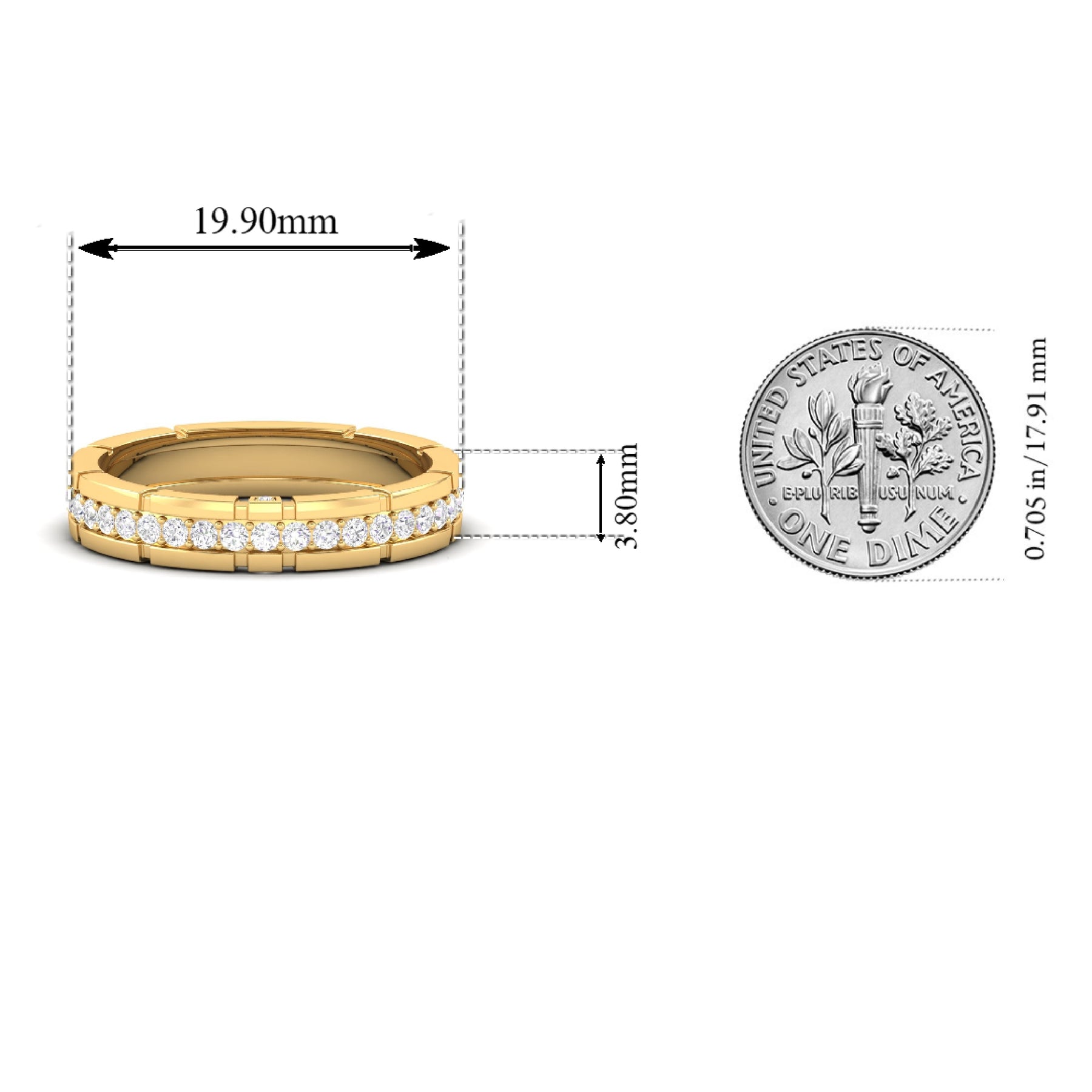 Maurya Single Row Diamond Stackable Richie Rich Wedding Band