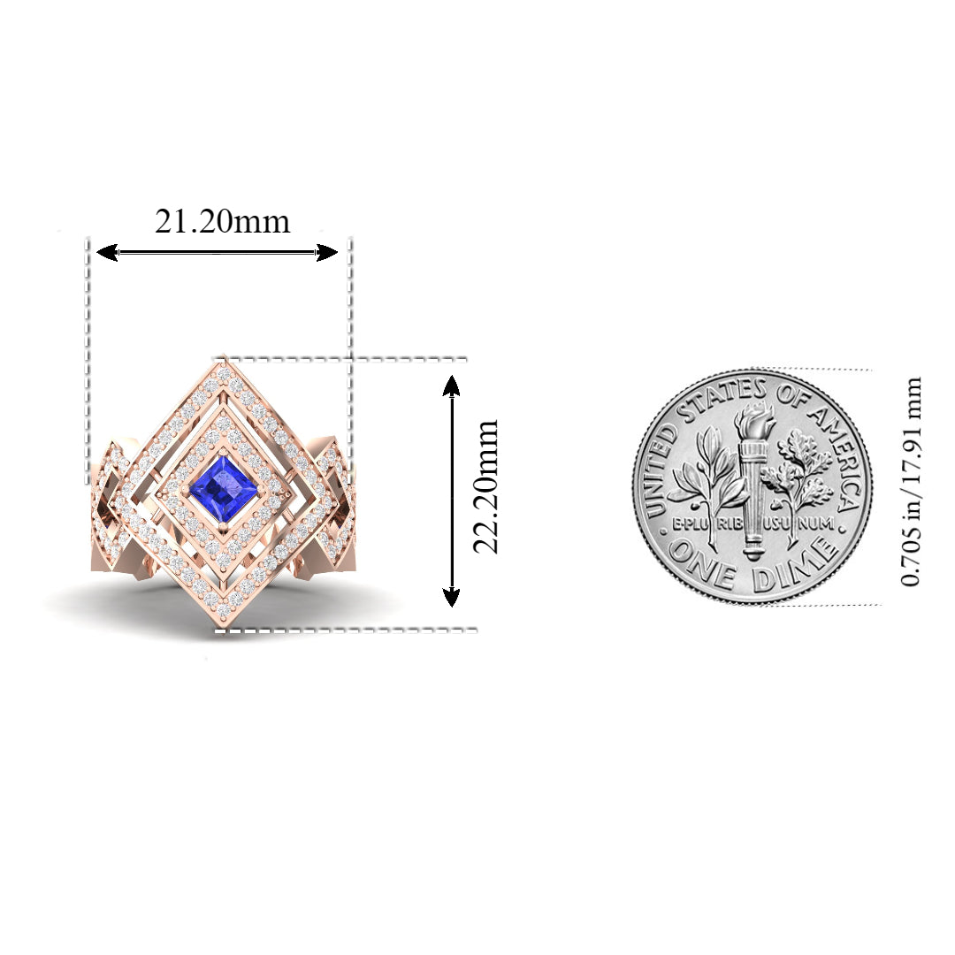 Maurya Blitz Tanzanite Cocktail Ring with Round Diamond Accents