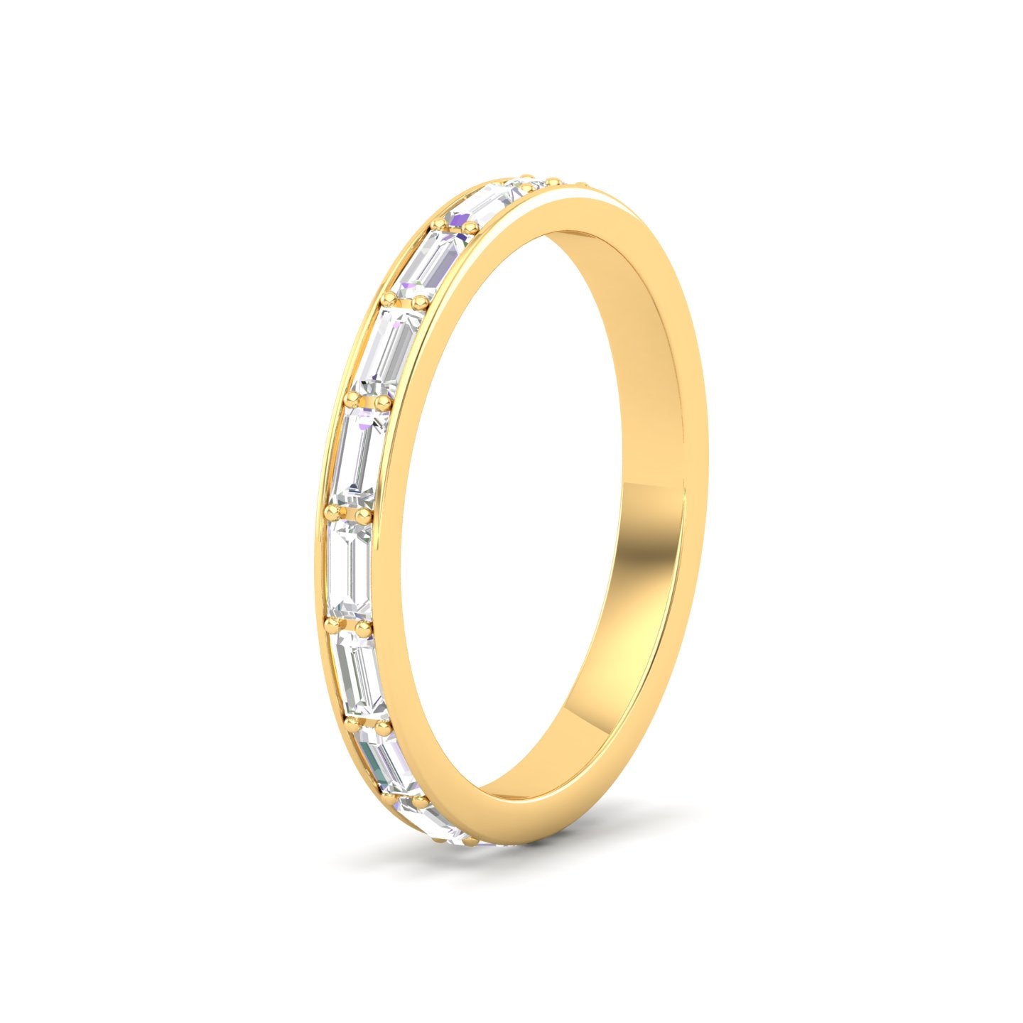 Maurya Change is Constant Baguette and Round Diamond Stackable Wedding Band