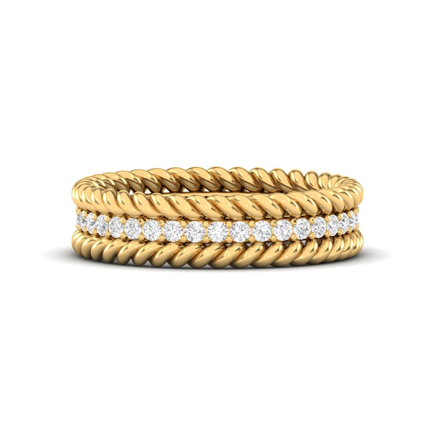 Maurya Round Diamond Tead Stackable Wedding Band