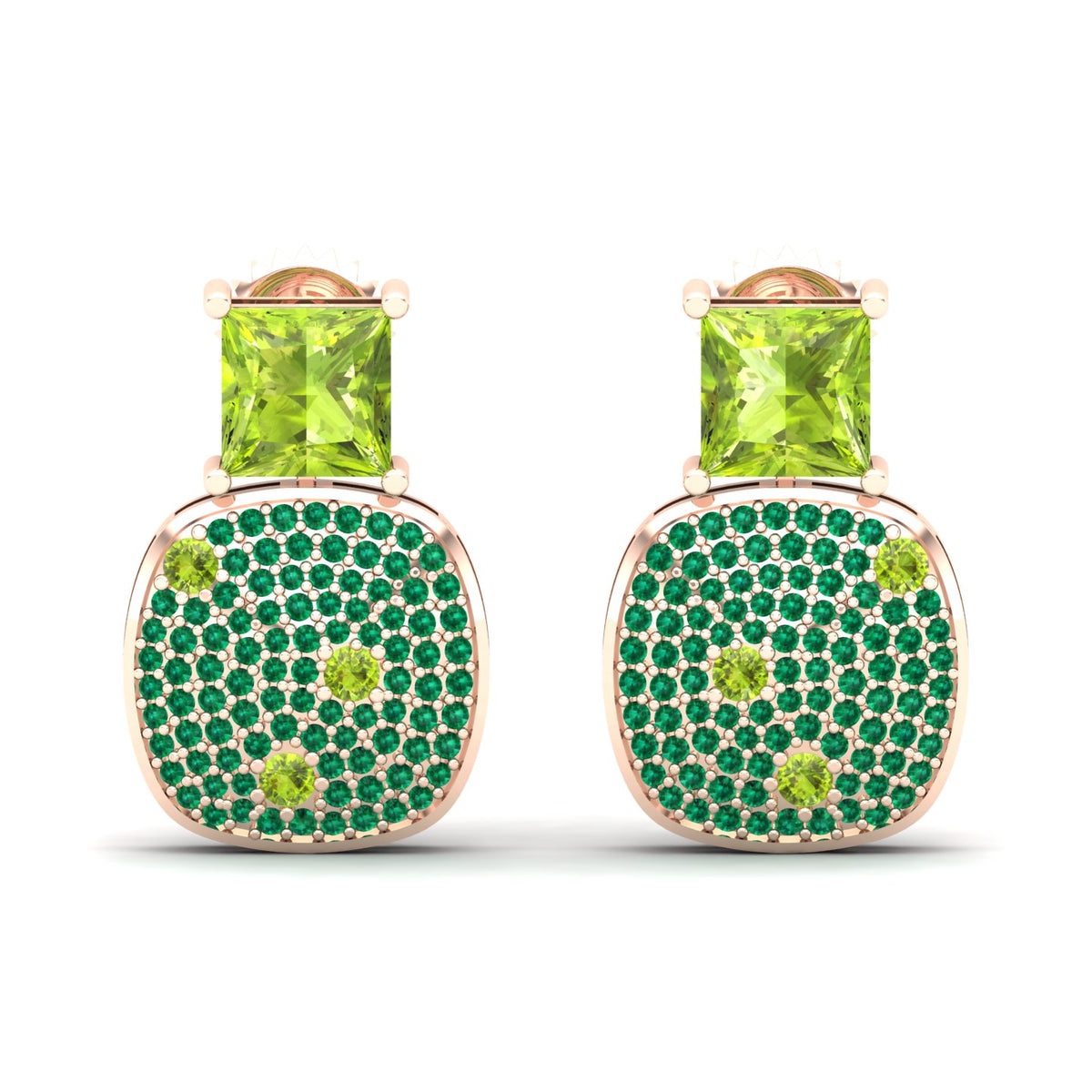 Maurya Squash Emerald Push Back Earrings