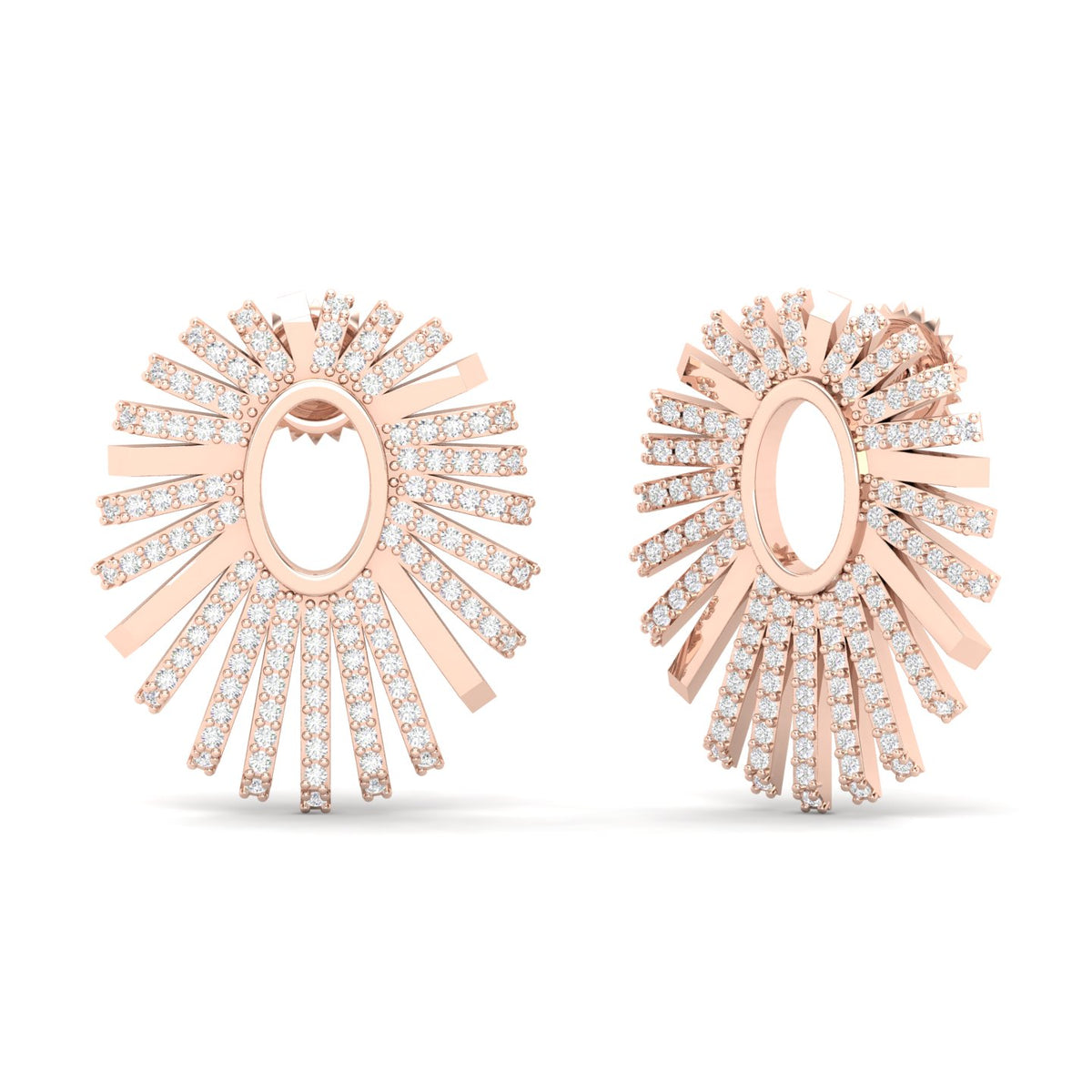 Maurya Groove Push Back Earrings with Diamonds