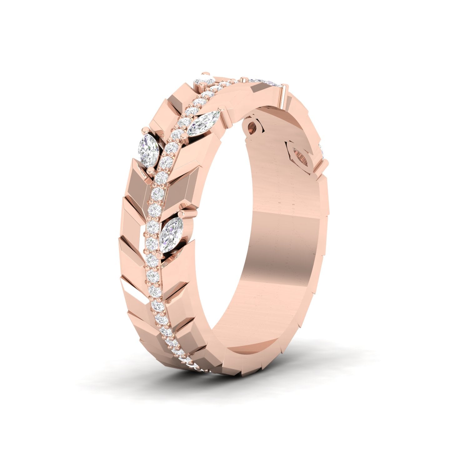 Maurya Millennial Marquise Diamond Half Eternity Stackable Band