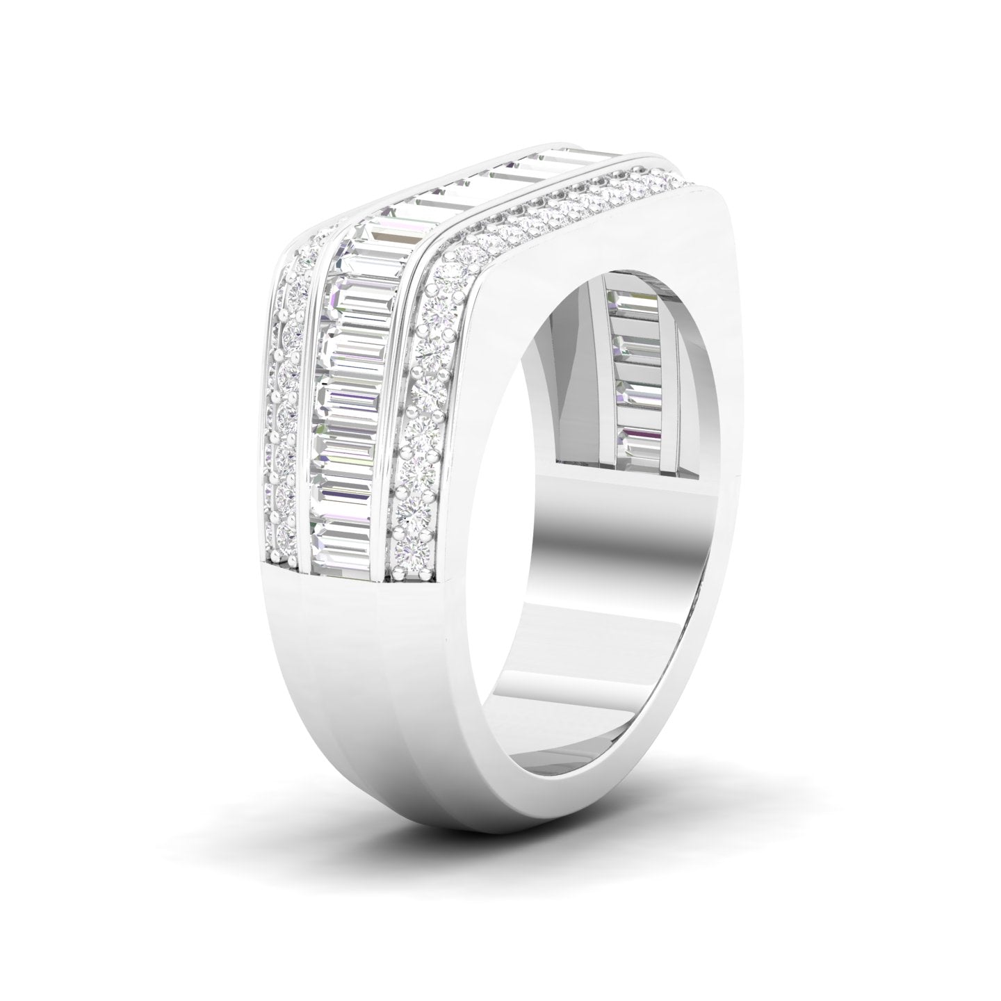 Maurya Pave-Set Baguette Diamond Perfecto Stackable Wedding Band