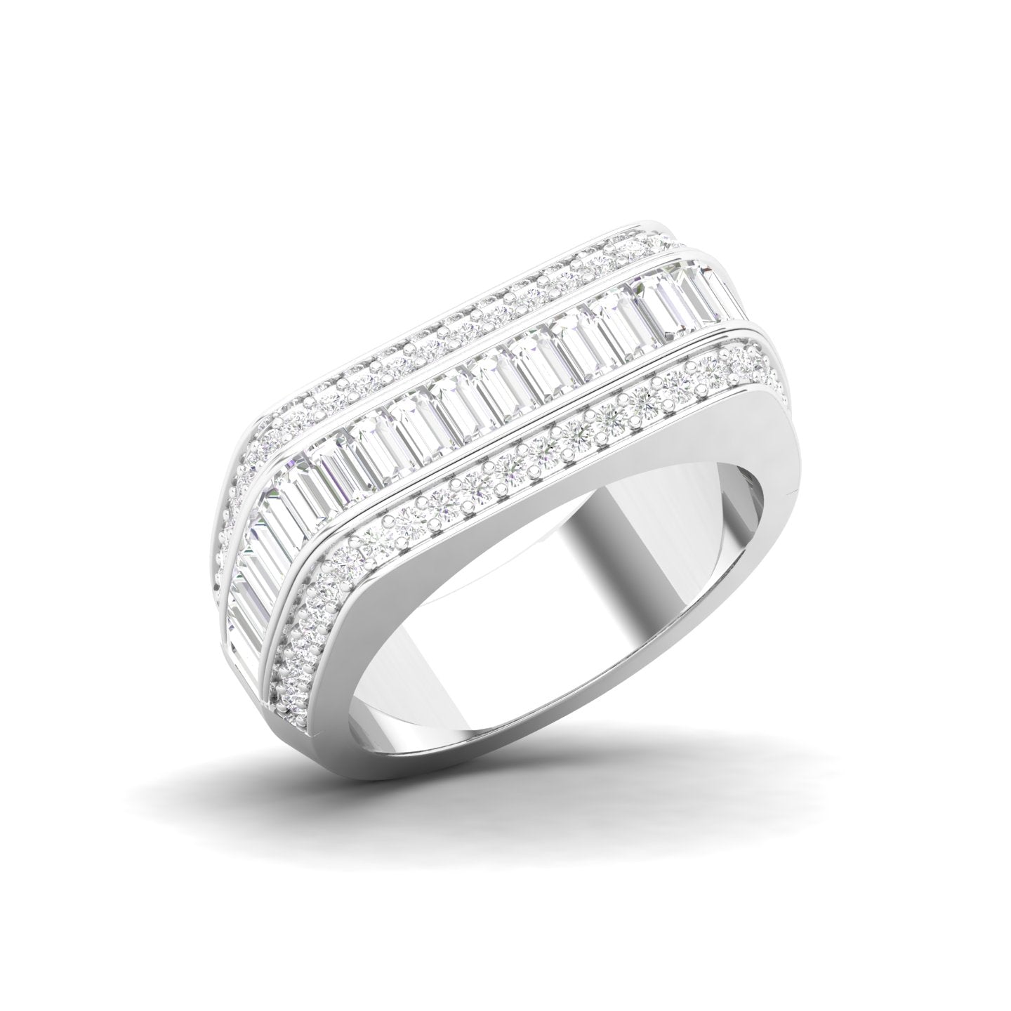 Maurya Pave-Set Baguette Diamond Perfecto Stackable Wedding Band