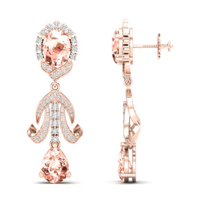 Maurya Utsokt Blue Sapphire Drop Earrings with Diamonds