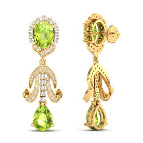 Maurya Utsokt Blue Sapphire Drop Earrings with Diamonds