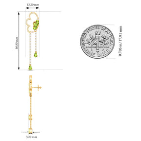Maurya Papillon Drop Earrings with Peridot and Diamonds