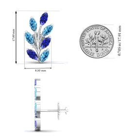 Maurya Frozen Life Tanzanite Push Back Earrings with Topaz