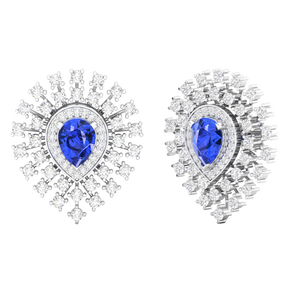 Maurya Boda Amethyst Push Back Earrings with Diamonds