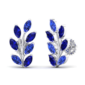 Maurya Frozen Life Tanzanite Push Back Earrings with Topaz