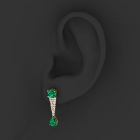 Maurya Royal Ruby Drop Earrings with Diamonds