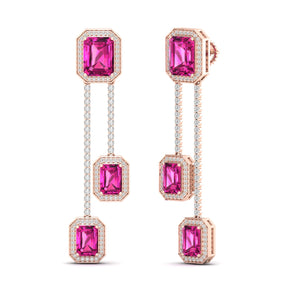 Maurya Dives Emerald Dangle Earrings with Diamonds