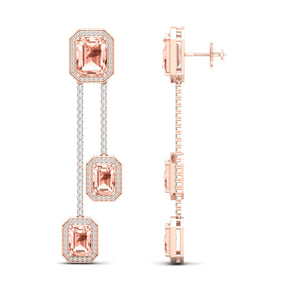 Maurya Dives Emerald Dangle Earrings with Diamonds