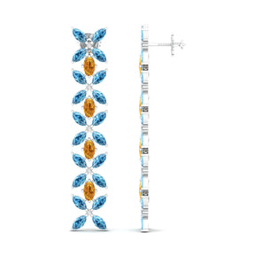 Maurya Remo Dangle Earrings with Topaz and Citrine