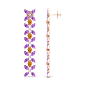 Maurya Remo Dangle Earrings with Topaz and Citrine
