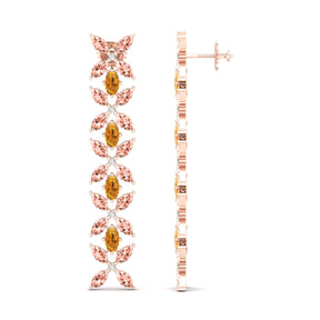 Maurya Remo Dangle Earrings with Topaz and Citrine