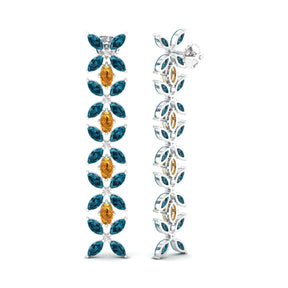 Maurya Remo Dangle Earrings with Topaz and Citrine