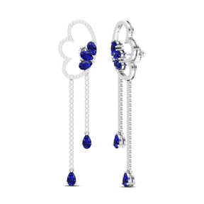 Maurya Papillon Drop Earrings with Peridot and Diamonds