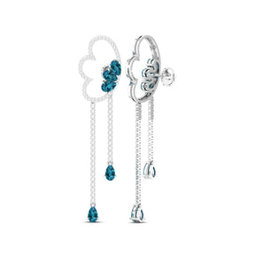 Maurya Papillon Drop Earrings with Peridot and Diamonds