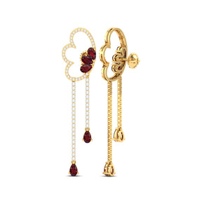 Maurya Papillon Drop Earrings with Peridot and Diamonds