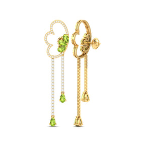 Maurya Papillon Drop Earrings with Peridot and Diamonds