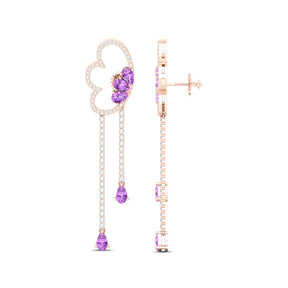 Maurya Papillon Drop Earrings with Peridot and Diamonds