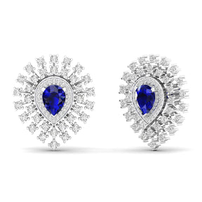 Maurya Boda Amethyst Push Back Earrings with Diamonds