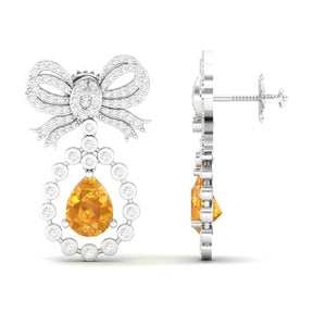 Maurya Spangle Emerald Drop Earrings with Diamonds