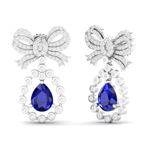 Maurya Spangle Emerald Drop Earrings with Diamonds