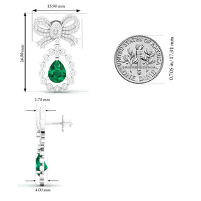 Maurya Spangle Emerald Drop Earrings with Diamonds