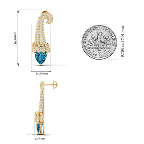 Maurya Kalangi Topaz Drop Earrings with Diamonds