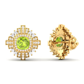 Maurya Ann Push Back Earrings with Topaz and Diamonds
