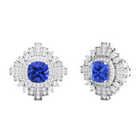 Maurya Ann Push Back Earrings with Topaz and Diamonds