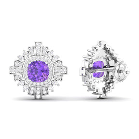 Maurya Ann Push Back Earrings with Topaz and Diamonds