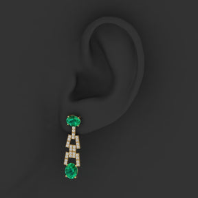 Maurya Tanzanite Art Effect Fashion Earrings with Diamonds