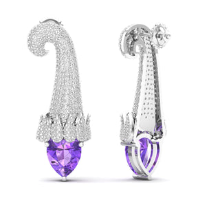Maurya Kalangi Topaz Drop Earrings with Diamonds