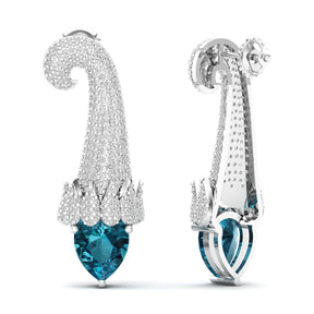 Maurya Kalangi Topaz Drop Earrings with Diamonds