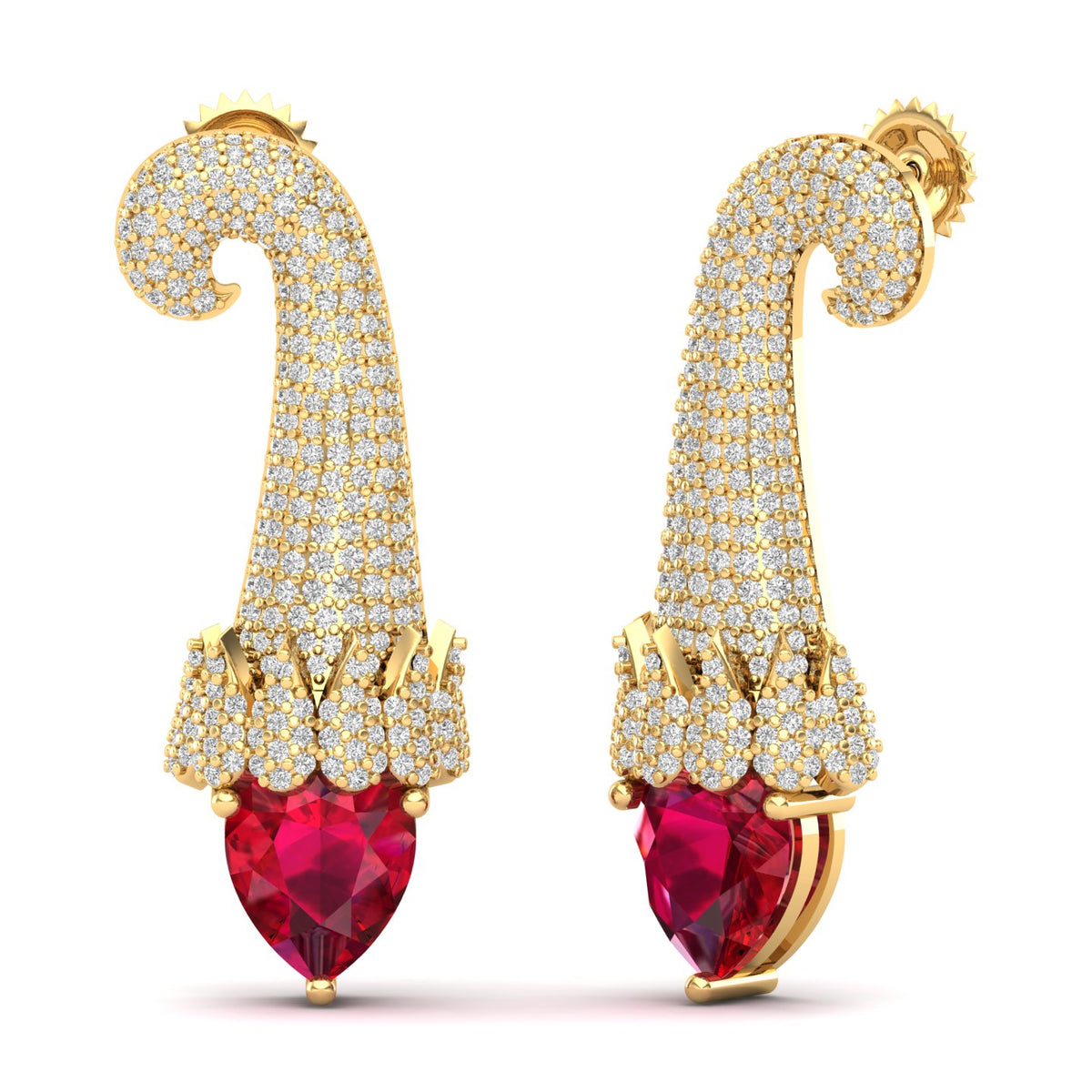 Maurya Kalangi Topaz Drop Earrings with Diamonds