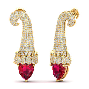 Maurya Kalangi Topaz Drop Earrings with Diamonds