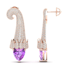 Maurya Kalangi Topaz Drop Earrings with Diamonds