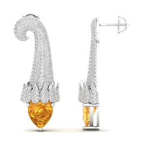 Maurya Kalangi Topaz Drop Earrings with Diamonds