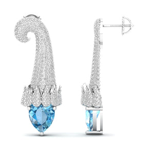 Maurya Kalangi Topaz Drop Earrings with Diamonds